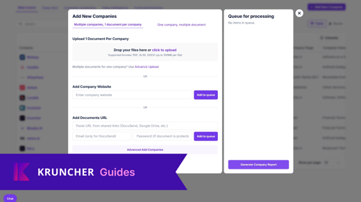How to Add A Company into Kruncher
